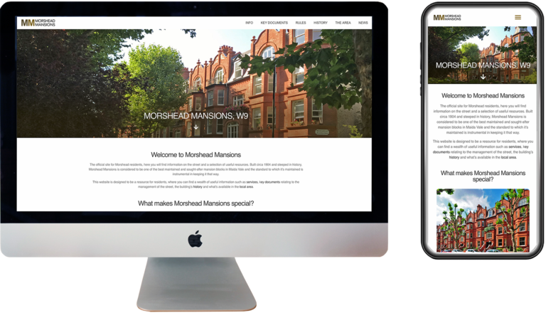 An example of 1st Option Digital's website design for Morshead Mansions. 1st Option Digital are responsible for the design, development work, management and hosting of the Morshead Mansions website, keeping it updated with regular news items